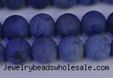 CDU303 15.5 inches 10mm round matte blue dumortierite beads