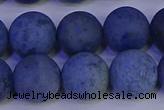 CDU305 15.5 inches 14mm round matte blue dumortierite beads