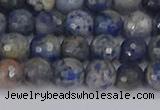 CDU309 15.5 inches 6mm faceted round blue dumortierite beads