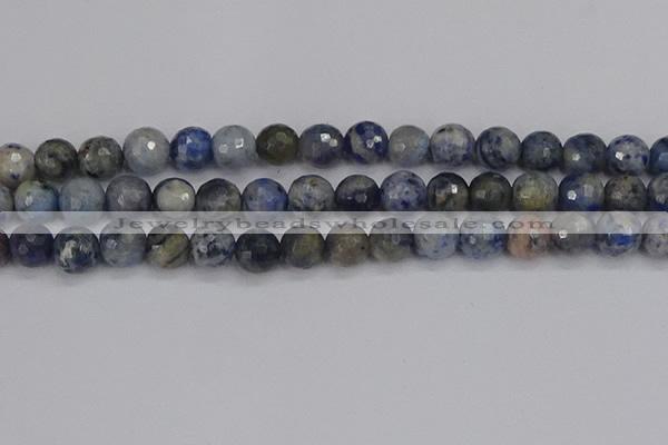 CDU312 15.5 inches 12mm faceted round blue dumortierite beads