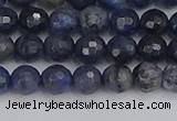 CDU316 15.5 inches 6mm faceted round blue dumortierite beads