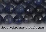 CDU317 15.5 inches 8mm faceted round blue dumortierite beads