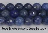 CDU323 15.5 inches 6mm faceted round blue dumortierite beads