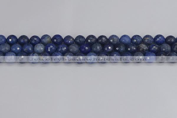 CDU324 15.5 inches 8mm faceted round blue dumortierite beads