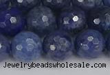 CDU325 15.5 inches 10mm faceted round blue dumortierite beads