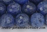 CDU326 15.5 inches 12mm faceted round blue dumortierite beads