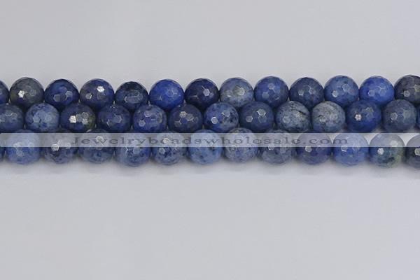 CDU326 15.5 inches 12mm faceted round blue dumortierite beads