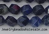 CDU331 15.5 inches 8mm faceted nuggets blue dumortierite beads