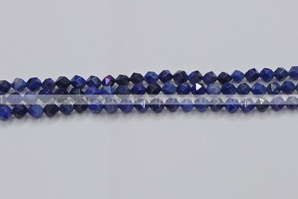 CDU336 15.5 inches 6mm faceted nuggets blue dumortierite beads