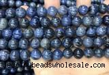 CDU353 15.5 inches 10mm round blue dumortierite beads wholesale