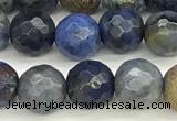 CDU380 15 inches 6mm faceted round dumortierite beads