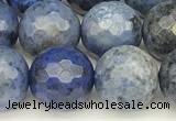 CDU387 15 inches 10mm faceted round dumortierite beads