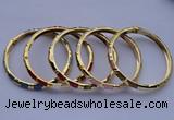 CEB01 5pcs 5.5mm width gold plated alloy with enamel bangles wholesale