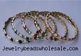 CEB02 5pcs 7mm width gold plated alloy with enamel bangles wholesale