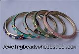 CEB03 5pcs 7mm width gold plated alloy with enamel bangles wholesale