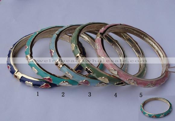 CEB03 5pcs 7mm width gold plated alloy with enamel bangles wholesale