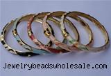 CEB05 5pcs 6mm width gold plated alloy with enamel bangles wholesale