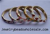 CEB06 5pcs 10mm width gold plated alloy with enamel bangles wholesale