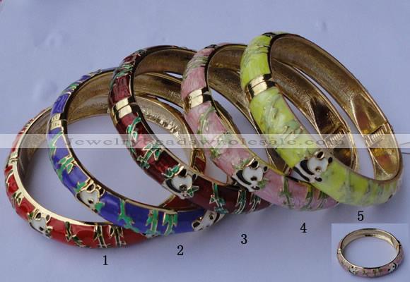 CEB07 5pcs 11.5mm width gold plated alloy with enamel bangles wholesale