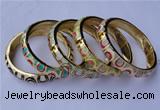 CEB10 5pcs 11.5mm width gold plated alloy with enamel bangles wholesale