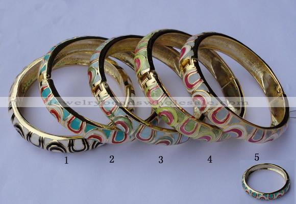 CEB10 5pcs 11.5mm width gold plated alloy with enamel bangles wholesale