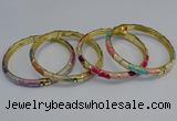 CEB100 6mm width gold plated alloy with enamel bangles wholesale