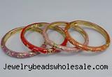 CEB101 6mm width gold plated alloy with enamel bangles wholesale