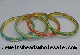 CEB102 6mm width gold plated alloy with enamel bangles wholesale