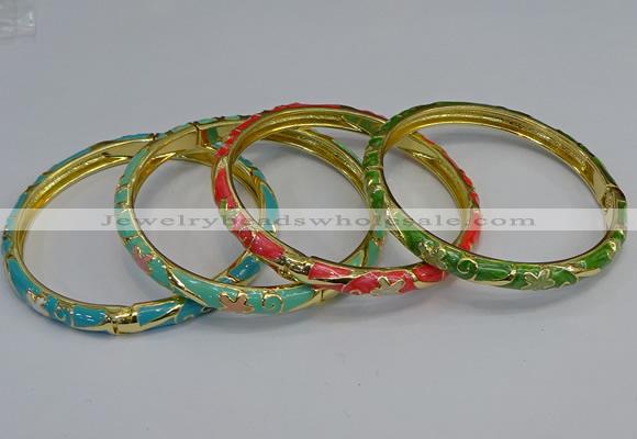 CEB102 6mm width gold plated alloy with enamel bangles wholesale