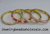 CEB103 6mm width gold plated alloy with enamel bangles wholesale