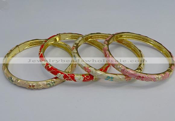 CEB103 6mm width gold plated alloy with enamel bangles wholesale