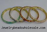 CEB104 7mm width gold plated alloy with enamel bangles wholesale