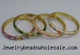 CEB105 7mm width gold plated alloy with enamel bangles wholesale