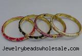 CEB107 7mm width gold plated alloy with enamel bangles wholesale