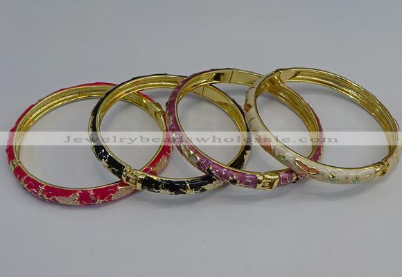 CEB107 7mm width gold plated alloy with enamel bangles wholesale