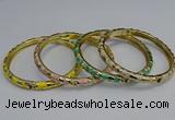 CEB108 7mm width gold plated alloy with enamel bangles wholesale