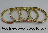 CEB109 7mm width gold plated alloy with enamel bangles wholesale