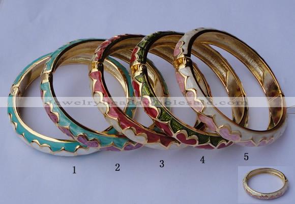 CEB11 5pcs 10mm width gold plated alloy with enamel bangles wholesale