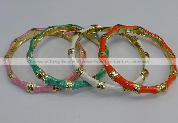 CEB110 6mm width gold plated alloy with enamel bangles wholesale