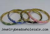 CEB111 6mm width gold plated alloy with enamel bangles wholesale