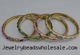 CEB114 6mm width gold plated alloy with enamel bangles wholesale