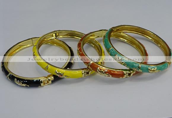 CEB115 7mm width gold plated alloy with enamel bangles wholesale