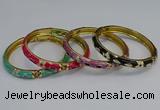 CEB116 7mm width gold plated alloy with enamel bangles wholesale