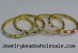 CEB117 6mm width gold plated alloy with enamel bangles wholesale