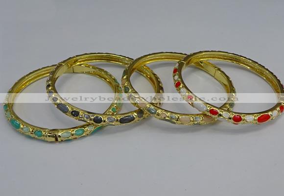 CEB117 6mm width gold plated alloy with enamel bangles wholesale