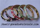 CEB12 5pcs 10mm width gold plated alloy with enamel bangles wholesale