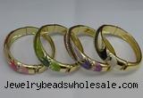 CEB124 16mm width gold plated alloy with enamel bangles wholesale