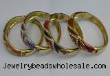 CEB126 16mm width gold plated alloy with enamel bangles wholesale