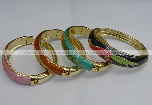 CEB128 16mm width gold plated alloy with enamel bangles wholesale