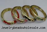 CEB132 16mm width gold plated alloy with enamel bangles wholesale